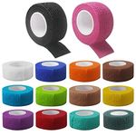 14 Rolls Adhesive Bandage Wrap, 1'' x 5 Yards Breathable Self Adherent Non Woven Cohesive Bandage Tape for Sports, Wrist, Ankle (14 Colors)