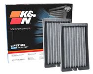 K&N Cabin Air filter compatible with Jeep Wrangler JL 2.0 & 3.6 2018- (set of 2 pieces) (VF2064)