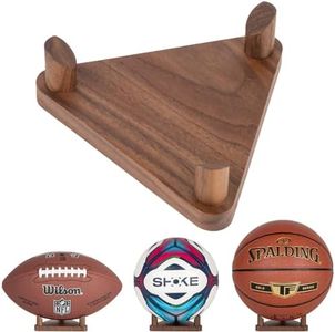 Ball Stand Ball Display Stand for Football Basketball Soccer Volleyball, Ball Holder Walnut