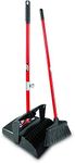 Libman Commercial 919 Lobby Dust Pan and Broom Set (Open Lid), 41" Length, 12" Width, Black/Red (Pack of 2)