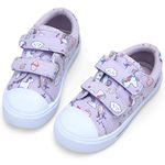 STQ Toddler Girls Shoes for Kids Slip on Sneakers School Cute Crawling Running with Outdoor Casual Lightweight Soft Pull on Support Cartoon Non Slip 1-6 Years Canvas Shoes Purple 8 M US Toddler