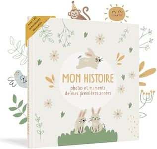 HuBorns - Livre de Naissance pour Coller des Photos et Écrire avec plus de 50 Pages et Autocollants, Album Photo Bebe de Première Année jusqu'à ses 5, Idéal comme Cadeau Naissance Fille et Garçon