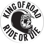 Biomar Labs® 1 x PVC Vinyl Car Sticker Helmet Skull Ride or Die King of Road Decal for Bumper Window Door Motorcycle Mirror Bike Motorbike Laptop B 149