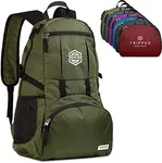 Traveling Backpack- Foldable collapsible lightweight backpack for travel (Green) 35 liters