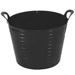 Easy Shopping 45 Liter Heavy Duty Large Flexi Tub Garden Home Flexible Colour Plastic Storage Container Bucket Flex Tub- MADE IN U.K. (Black)