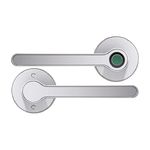 Blusafe Fingerprint Internal Door Lock, Biometric Smart Door Handle, 50 Fingerprints, 2 Backup Keys, HMO/Student Houses, Bedrooms, Home Office Locks (Rose, Satin Chrome)