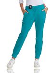 BARCO Grey's Anatomy Scrubs - Kira Scrub Jogger for Women, Yoga Style Mid-Rise Soft Touch Fabric Women's Scrub Pant, Teal, S Tall