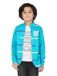 Jam & Sugar Boys Cotton California Printed Full Sleeve T-Shirt with Attached Green Shrug (Green, 11-12 Years)