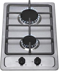 SIA SSG302SS 30cm Stainless Steel Compact Domino Gas Hob With Cast Iron Supports