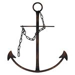 Nautical Anchor Wall Decor, Antique Metal Anchor Art Wall Decor With Chain for Bedroom Living Room Dorm Home/13" Antique Anchor with Chain Wall Decor, Antique Metal Anchor Farmhouse Decor (Vintage)