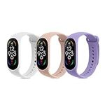 kwmobile TPU Watch Strap Compatible with Xiaomi Mi Band 7 - Set of 3 Fitness Tracker Replacement Bands