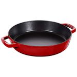 STAUB 40511-727-0 Frying pan with Two Handles, cast Iron, Cherry red, 36.2 x 28 x 7.7 cm