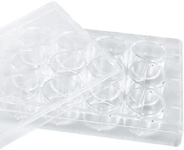 LVDALAB 12 Well Bacterial Culture Dishes Tissue Culture Dish Polystyrene Petri Dish with Lids Educational Petri Plates for Lab Science Experiment, Pack of 10,Sterile