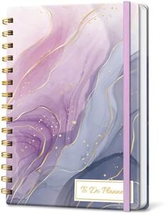 Daily Agenda Planner Undated, To Do List Notebook, Spiral Appointment Organizer Notebook for Man/Women, Stylish Daily Notebook for School or Office Supplies, 6.1" x 8.5" (Purple)