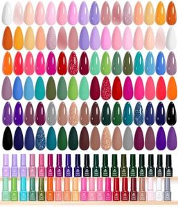 Beetles Gel Nail Polish Set - Seasons Variations 48 Colors Gel Polish Kit Brown Nude Pink Red Blue White with Base Top Coat Home DIY UV LED Soak Off Nail Art Salon Manicure Starter Kit Gift for Women