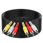 FEDUS 10M RCA Cable|RCA to RCA Cable, 3RCA Male to 3RCA Male Stereo Audio Video Cable Composite Audio Video Av Cable Gold Plated 3 to 3 RCA Male Audio Plug Video for DVD VCD TV Amplifier Projector