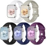 CeMiKa 5 Pack Straps Compatible for Apple Watch Strap 40mm 38mm 41mm 42mm 44mm 45mm 46mm 49mm, Soft Silicone Sport Strap for iWatch Strap Series 10 9 8 7 6 5 4 3 SE, Women Men, 38mm/40mm/41mm-S/M