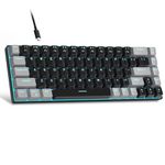 MageGee Portable 60% Mechanical Gaming Keyboard, MK-Box LED Backlit Compact 68 Keys Mini Wired Office Keyboard with Red Switch for Windows Laptop PC Mac - Black/Grey