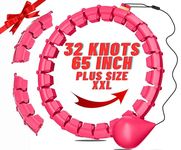 65inch 32 Knots Plus Size Quiet Weighted Hula Infinity Fitness Detachable Hoops, Smart Noiseless Hula for Women, 2 in 1 Waist and Abdominal Workout Equipment at Home