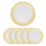 Trimming Shop Decorative Charger Plates for Parties, Gold Trim Glass Plates for Dinner Table Decoration, Weddings, Birthday, Party, Tableware, Catering Events, 33cm, 6pcs