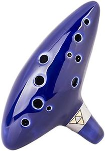 TOTMC Legend of Zelda Ocarina of Time Triforce Link 12 Hole Alto C Mediant Tone Ocarina Zelda Cosplay Ceramic Replica + Textbook