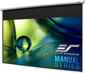 Elite Screens Manual Series, 100-INCH 16:9, Pull Down Manual Projector Screen with AUTO LOCK, Movie Home Theater 8K / 4K Ultra HD 3D Ready, 2-YEAR WARRANTY, M100UWH, 16:9, Black