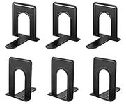 Book Ends, Heavy Duty Bookends for Shelves, Anti-slip Base, Black, Great for Library, Office, Home, School, 3 Pairs by JIKIOU