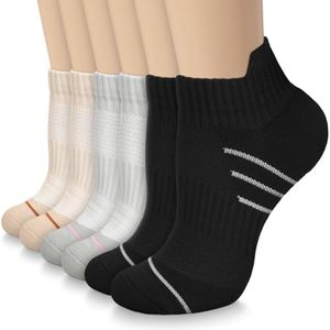 Compression Running Socks for Women,Ankle Plantar Fasciitis Athletic Socks 6 Pairs