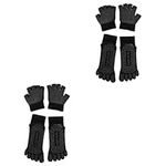 PACKOVE Glove Yoga Socks 2pcs Socks Non-slip Gloves Four Seasons Particles Miss Five Toe Socks