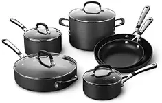 Calphalon 10-Piece Pots and Pans Set, Nonstick Kitchen Cookware with Stay-Cool Stainless Steel Handles, Black