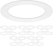 25 Pack Gloss White Goof Trim Ring for 6" Inch Recessed Can Lighting Down Light, Outer Diameter 8 Inches