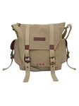 The House of tara Beige Cotton Canvas Sling Messenger Bag for Men and Women I Multipurpose Crossbody Bag I Travel Bag with Adjustable Strap | Unisex Sling Bag Crossbody Handbag for Office/Travel