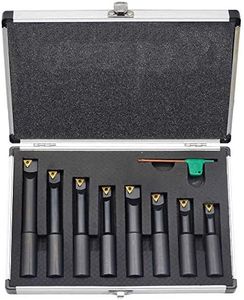 OSCARBIDE 3/4" Shank Indexable Boring Bars 8 Pieces/Set,90 Degree Round Shank Boring Bars with Indexable Carbide Inserts 4 Pieces TCMT21.51 & 4 Pieces TCMT221