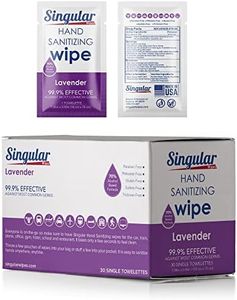 HAND SANITIZING WIPES - Individually Packed Premium Hand Sanitizing Wipes for Travel, Home, Office, School, etc. with Fragrance and Moisturizer - Manufactured in USA (Lavender 30ct Box)