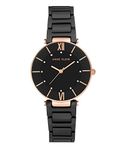 Anne Klein Women's AK/3266BKRG Premium Crystal Accented Rose Gold-Tone and Black Ceramic Bracelet Watch