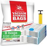 Vacuum Storage Bags - Pack of 8 (4 