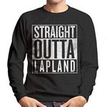 Cloud City 7 Straight Outta Lapland Hip Hop Christmas Men's Sweatshirt Black
