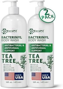 KERAPIL Bacterinyl Tea Tree Oil Body Wash - Antibacterial & Antifungal Support for Ringworm, Body Odors, Athlete’s Foot & Acne, Helps Soothe Itchy, Dry Skin - Made in USA (16 fl oz x 2)