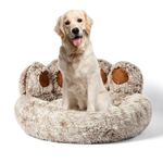 FINKOOL Calming Cat & Dog Bed, Anti-Anxiety Donut Pet Cozy Soft Round Cute Washable Bed for Large Sized Cat & Dog (35”)