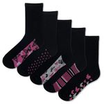 The Essentials Wardrobe Ladies 5 Pack TEW Butterfly Footbed Design Socks