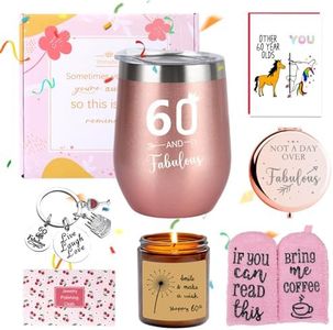 60th Birthday Gifts for Women, 60 and Fabulous Gift Basket for Grandma, Mom, Friend, Sister, Wife, Aunt, 60th Birthday Decorations Women | 1962 Birthday Gifts for 60 Year Old Woman Funny Gift Ideas