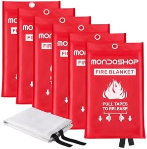 Mondoshop Fire Blanket Emergency for Home and Kitchen 6pack Fire Blanket Fire Resistant Blanket for Camping, Grill, Car, Office, Warehouse, School, Picnic, Garages, Workshops