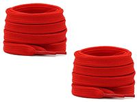 SHOESHINE Sport Shoelaces Flat Hollow Design casual shoe laces, Red Color - 2Pairs Shoe Lace