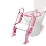 GOCART WITH G LOGO Adjustable Soft Cushion And Anti-Slip Pad Double Handrail Toddler Toilet Potty Chair (Pink), Polypropylene