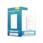 meross Smart Dimmer Switch 1 Pack for LED Light, Single Pole, Neutral Wire Required, Work with Apple HomeKit, Alexa, Hey Google and SmartThings, 2.4GHz Wi-Fi, Voice Control, No Hub Required