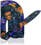 Art Silky Anime Durag with Long Wide Tails and Quadruple Stitching - Dark Huey Smooth Satin Fabric Du Rag for Comfort Compression