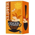 Clipper Organic Restoring Roots Ginger & Turmeric Tea Bags | 20 Tea Infusions in Envelopes | Caffeine Free Teabags | Fairtrade Herbal Tea Bags | Natural, Unbleached Plant-Based & Biodegradable Sachets