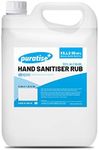 Hand Sanitiser PURATISE 5L Hand Sanitiser Alcohol Liquid RUB - 70% Hand Sanitizer Kills 99.99% of Germs & Bacteria - MADE IN THE UK Melbec Microbiology Approved BSEN 1276:2019 & BSEN1500:2013