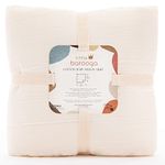 BAROOGA Muslin Baby Quilt, 92 x 114 cm, Super Soft Comforter, Nursery Crib Blanket, 100% Muslin Cotton Double Layer Shell & Thermo Fiber Fill, Breathable, Durable for Infant Toddler (Cream)