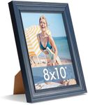 Gaevuian 8x10 Picture Frame, High Definition Glass for 8 x 10 Photo Frame, Vintage Picture Frames 8x10 Rustic Distressed Pattern, Wall and Tabletop Display, Navy Blue 1Pack